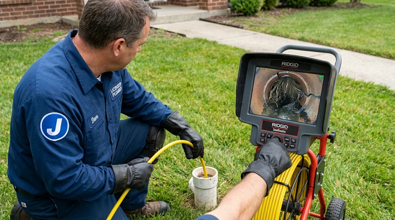 Sewer camera inspection being performed by Johns Plumbing LLC in Apache